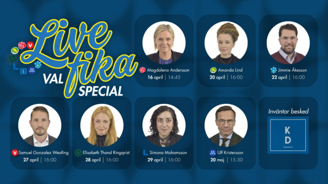 Intervjuer med riksdagspartierna i Livefika Valspecial