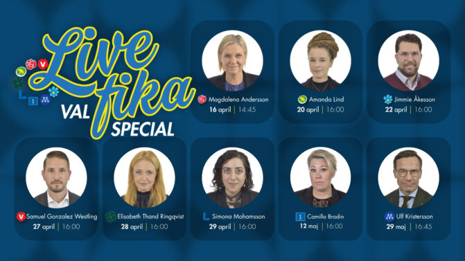 Intervjuer med riksdagspartierna i Livefika Valspecial